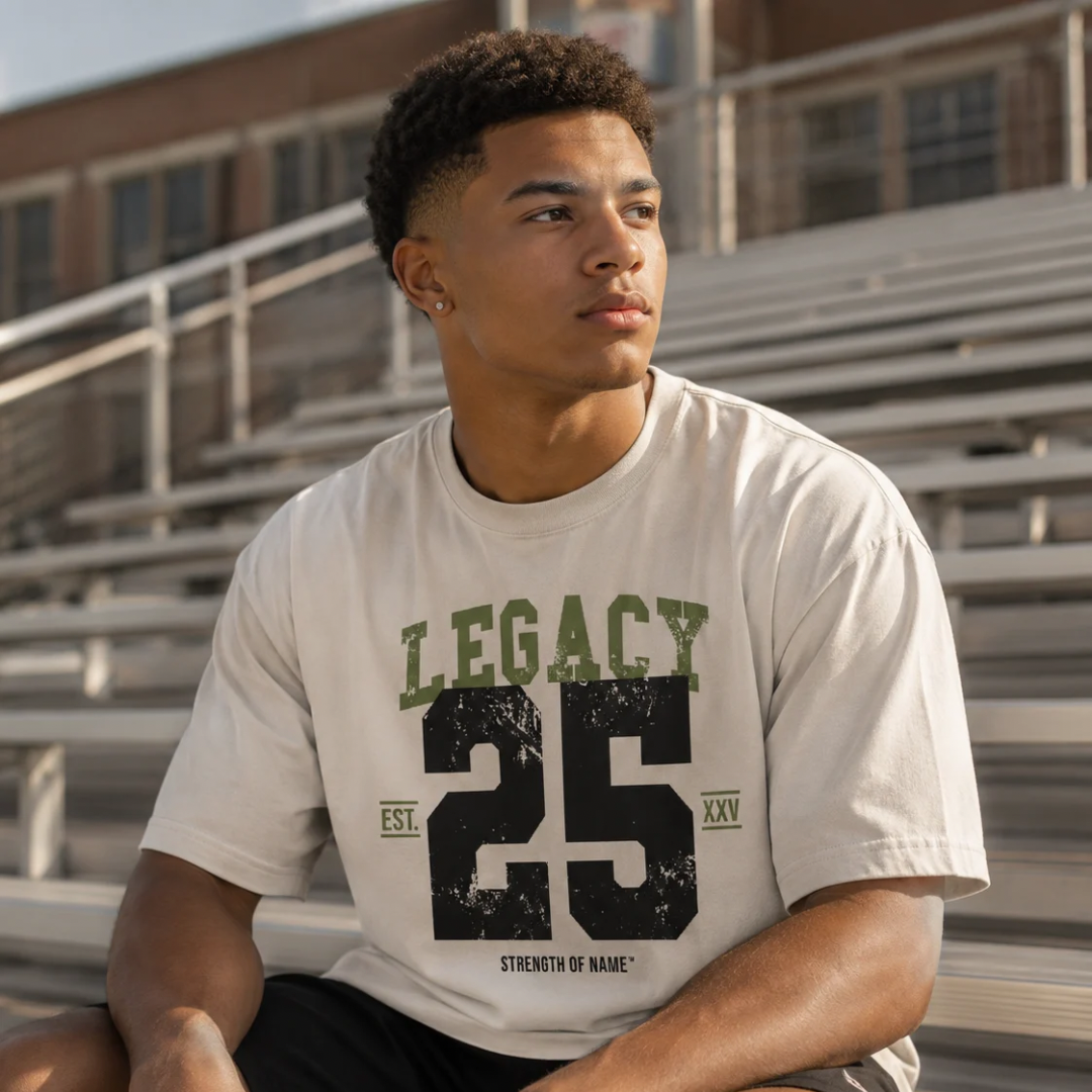 Legacy 25 Oversized Tee | Faded Bone
