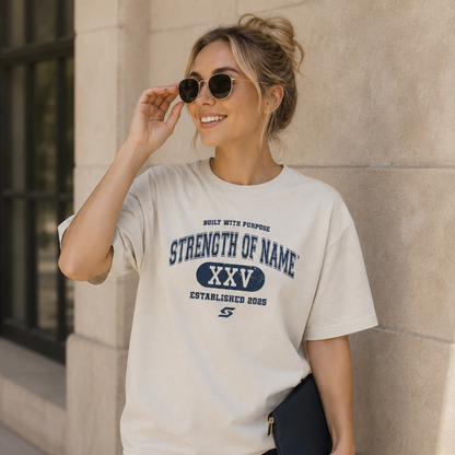 Varsity XXV Oversized Tee | Faded Bone